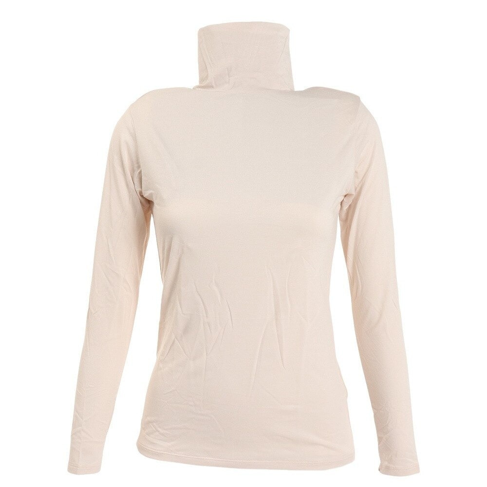 ノーブランド（NO BRAND）（レディース）ヒートクロス 薄手 長袖モックネック アンダーシャツ 892NN2ES0387OWHT 防寒