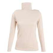 ノーブランド(NO BRAND)(レディース)ヒートクロス 薄手 長袖モックネック アンダーシャツ 892NN2ES0387OWHT 防寒