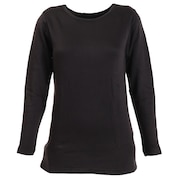 ノーブランド(NO BRAND)(レディース)ヒートクロス 厚手クルーネック 長袖アンダーシャツ 892NN2GC0278 BLK 防寒