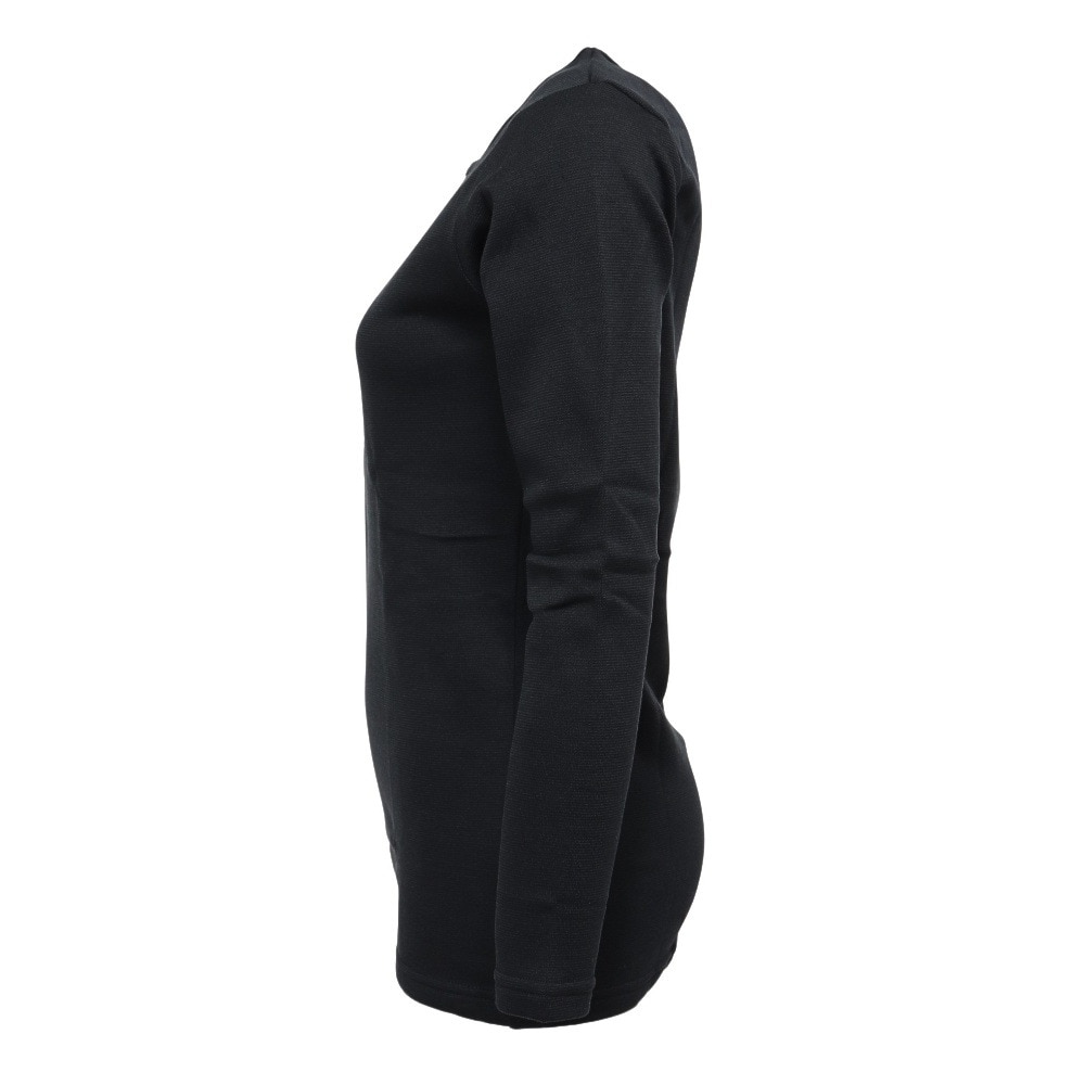 クー（Coo.）（レディース）ヒートクロス 厚手クルー 長袖アンダーシャツ 892CO3GC0034 BLK 防寒