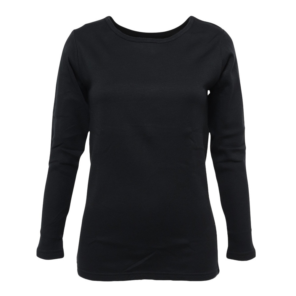 クー（Coo.）（レディース）ヒートクロス 厚手クルー 長袖アンダーシャツ 892CO3GC0034 BLK 防寒
