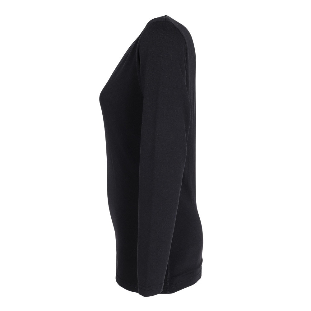 その他ブランド（OTHER BRAND）（レディース）DS 長袖クルーネック アンダーシャツ 黒 S-3Lサイズ 892CO5GC0013 BLK  軽量 軽い 裏起毛 保温