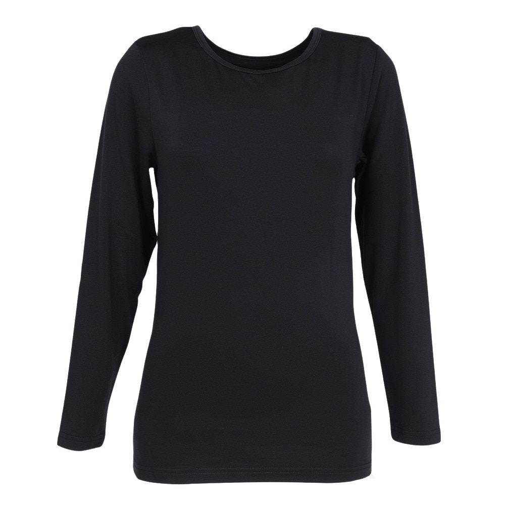 その他ブランド（OTHER BRAND）（レディース）DS 長袖クルーネック アンダーシャツ 黒 S-3Lサイズ 892CO5GC0013 BLK  軽量 軽い 裏起毛 保温