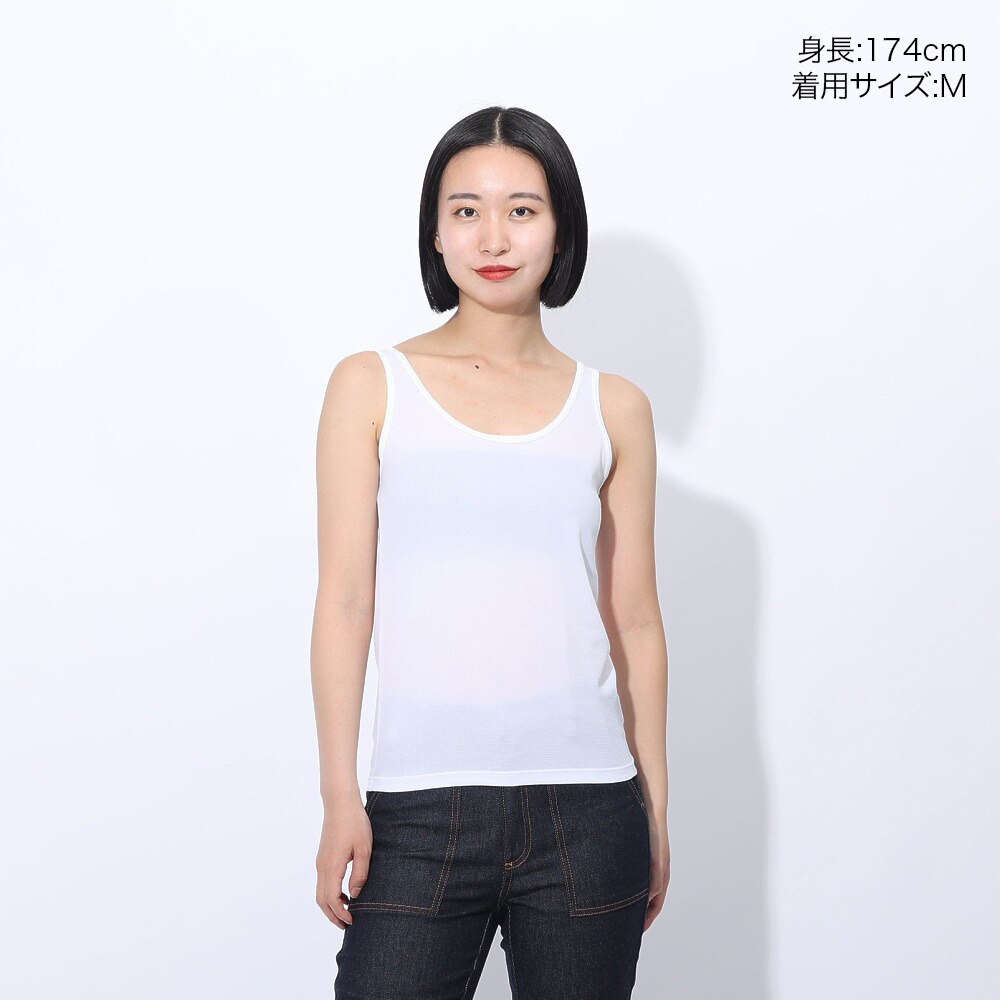 クー（Coo.）（レディース）ドライプラス タンクトップ 892CO4GC0004 WHT 吸汗 速乾