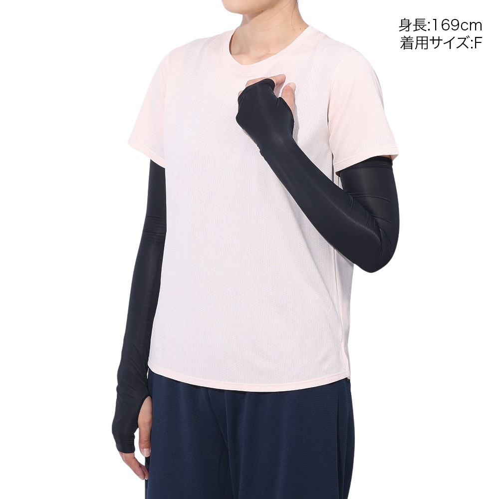 クー（Coo.）（レディース）ドライプラスクール 指穴付きロング アームカバー 892CO4GC0021 BLK 冷感