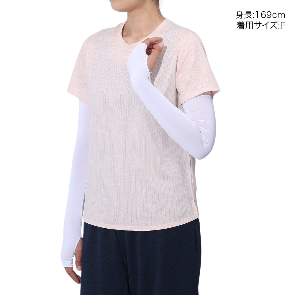 クー（Coo.）（レディース）ドライプラスクール 指穴付きロング アームカバー 892CO4GC0021 WHT 冷感