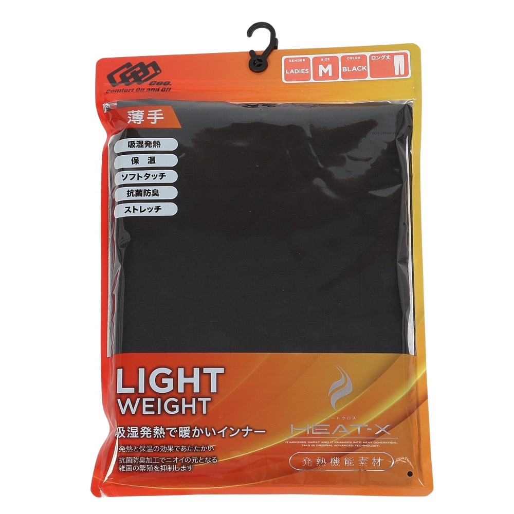 クー（Coo.）（レディース）ヒートクロス 薄手 ロング丈タイツ 892CO4GC0130 BLK 黒 S-LLサイズ 