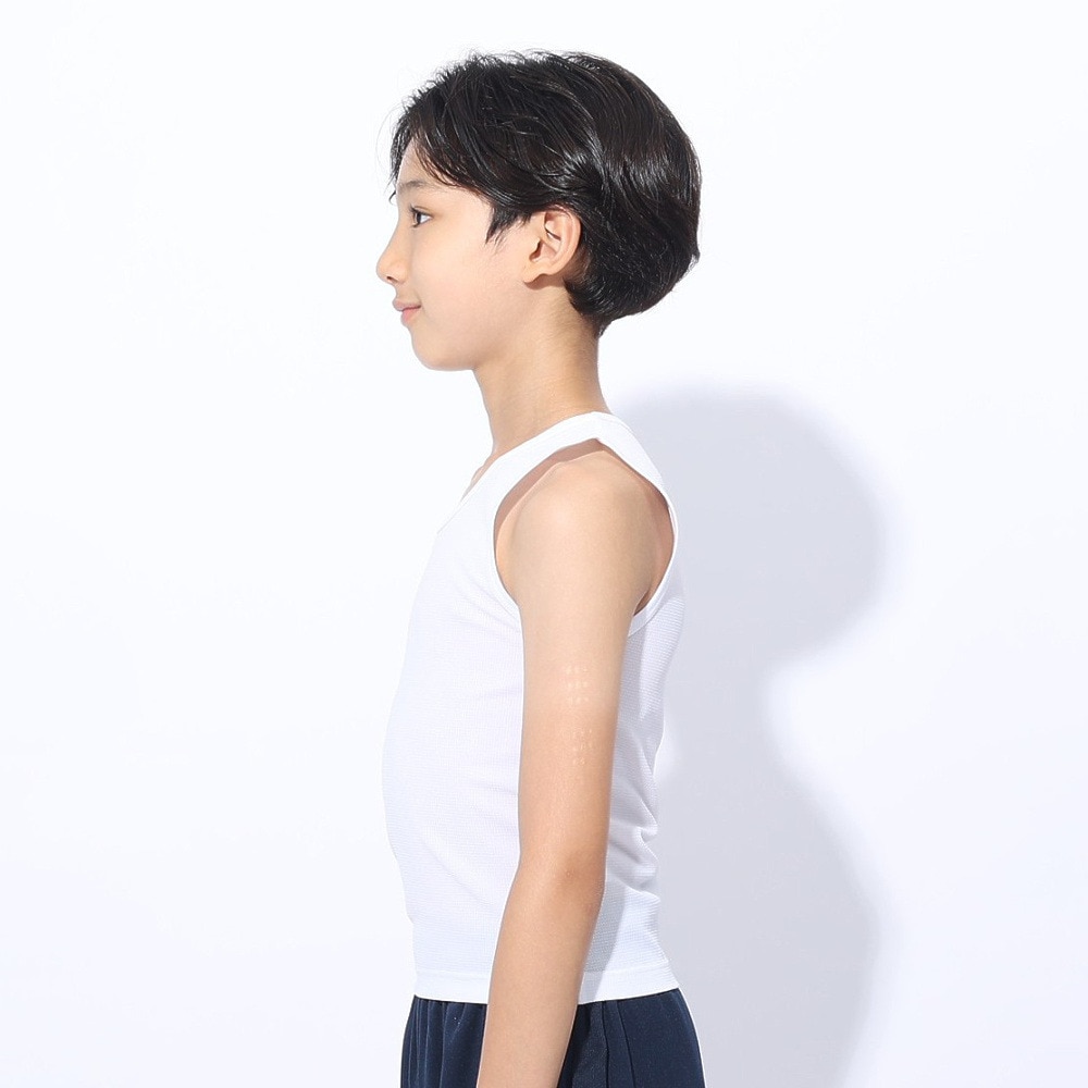 クー（Coo.）（キッズ）ジュニア ドライプラス Vネック ノースリーブ 893CO4GC0005 WHT 吸汗 速乾