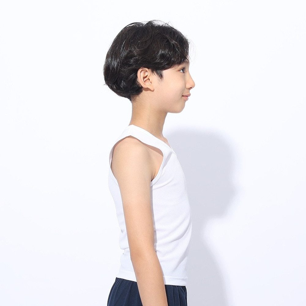 クー（Coo.）（キッズ）ジュニア ドライプラス Vネック ノースリーブ 893CO4GC0005 WHT 吸汗 速乾