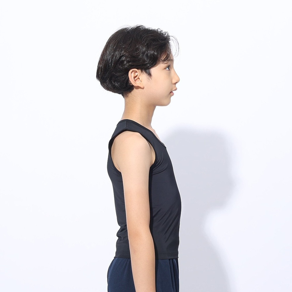 クー（Coo.）（キッズ）ジュニア ドライプラスクール Vネック ノースリーブ 893CO4GC0011 BLK 冷感