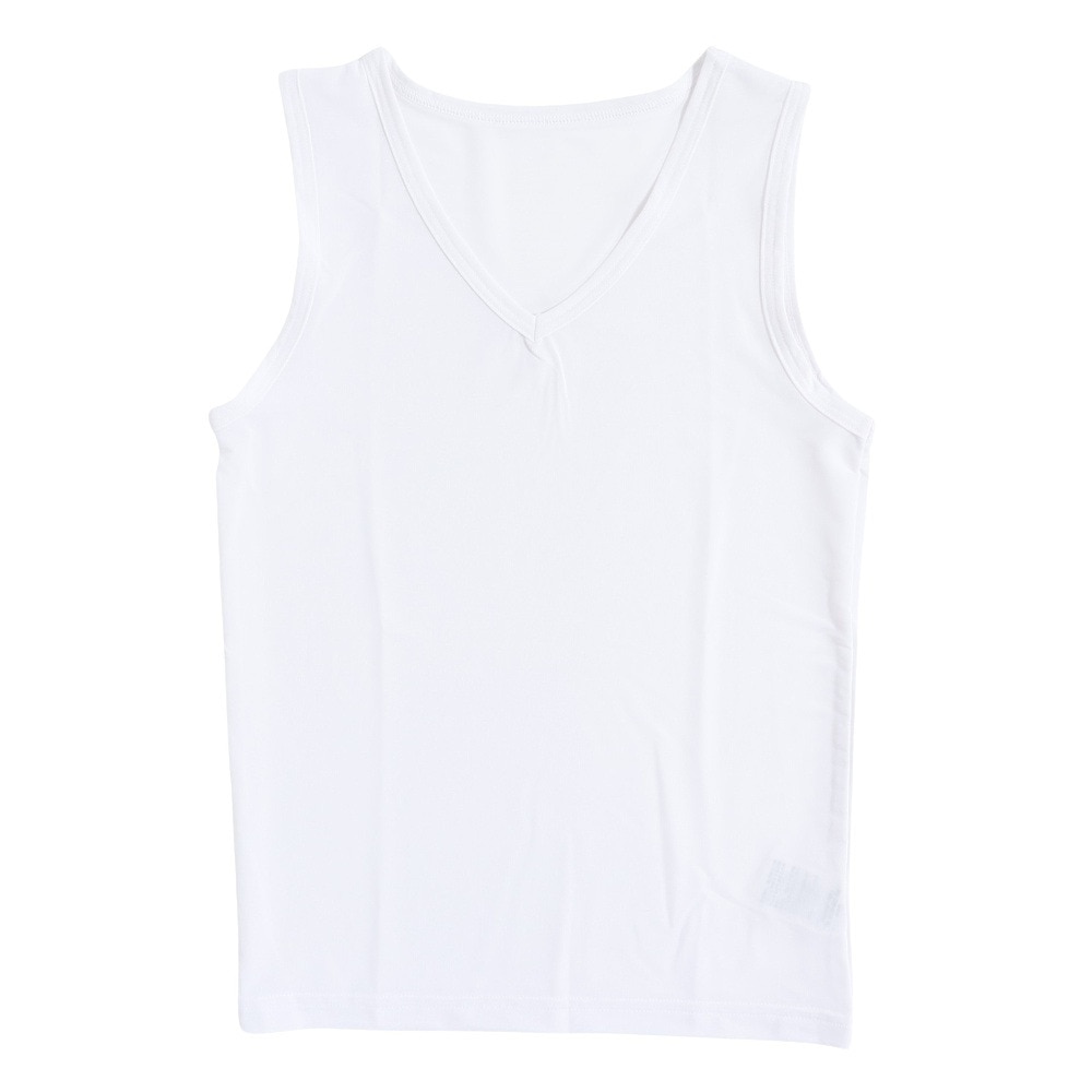クー（Coo.）（キッズ） ノースリーブ Vネックシャツ ジュニア ドライプラス 白  130-160センチ 893CO5ASC0005 WHT 吸汗速乾 抗菌防臭 シンプル 新調 衣替え