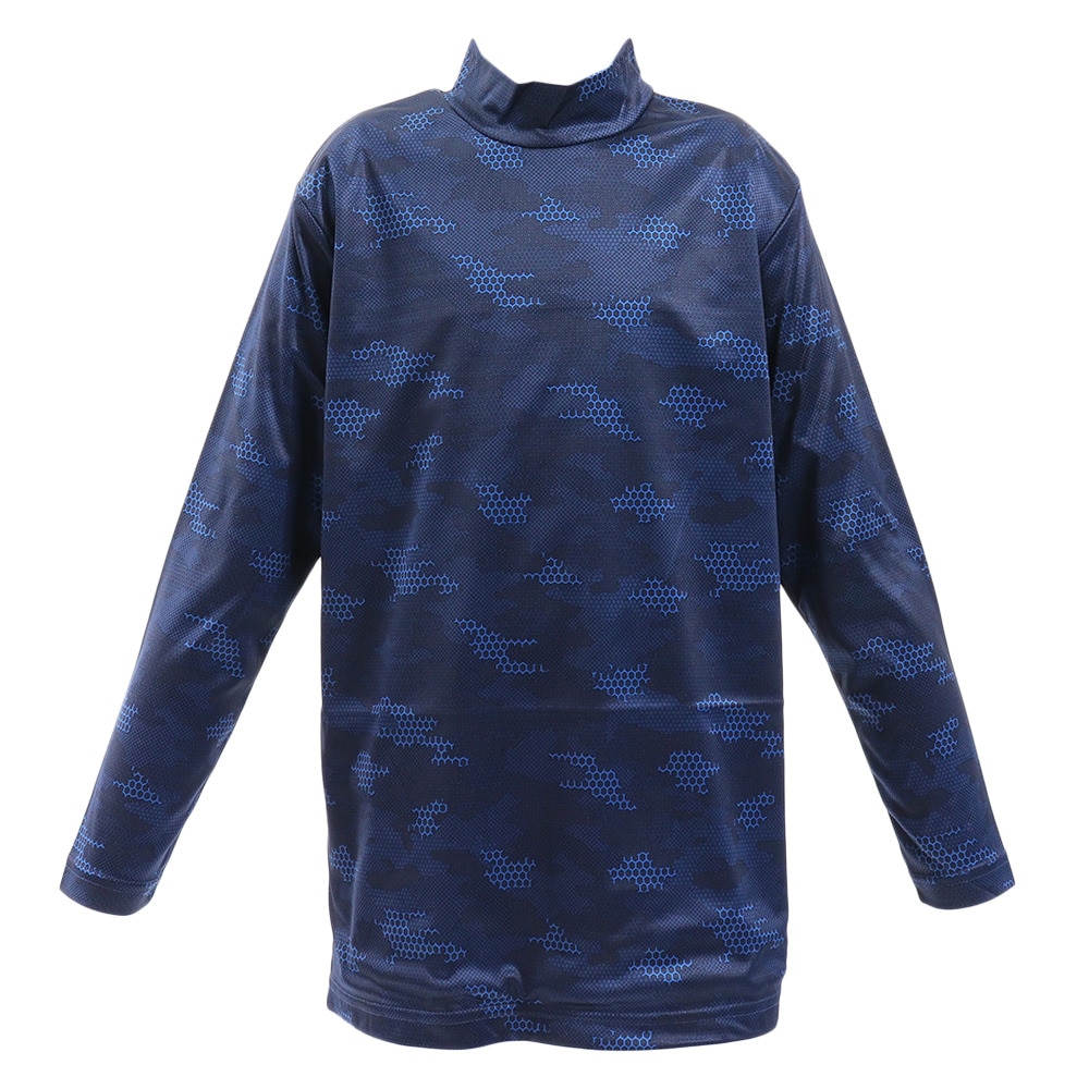  ジュニア ウインドクロス 防風 長袖ハイネックシャツ カモ 893PA9ASC5010NVY