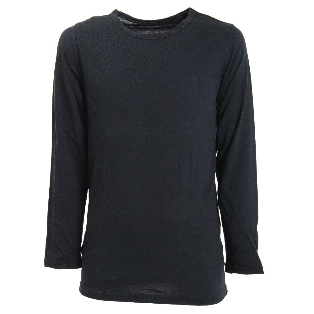 ノーブランド（NO BRAND）（キッズ）ヒートクロス 薄手 ジュニア 長袖クルーネック 893NN2ES0389BLK