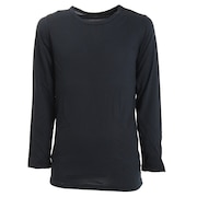 ノーブランド(NO BRAND)(キッズ)ヒートクロス 薄手 ジュニア 長袖クルーネック 893NN2ES0389BLK