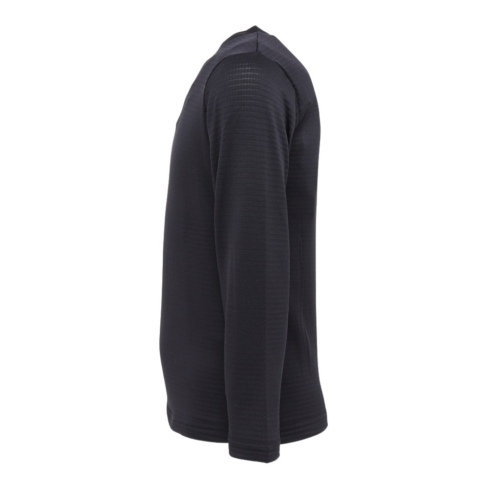クー（Coo.）（キッズ）ジュニア ドライウォーム グリッド クルーネック 長袖シャツ 893CO4GC0136 BLK 黒130-160センチ