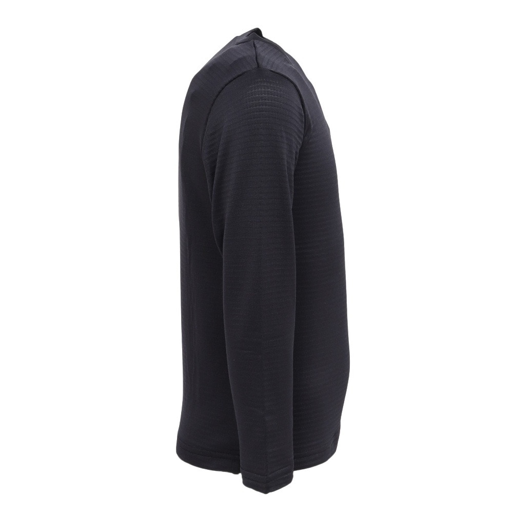 クー（Coo.）（キッズ）ジュニア ドライウォーム グリッド クルーネック 長袖シャツ 893CO4GC0136 BLK 黒130-160センチ