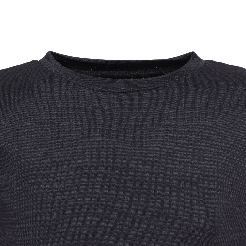 クー（Coo.）（キッズ）ジュニア ドライウォーム グリッド クルーネック 長袖シャツ 893CO4GC0136 BLK 黒130-160センチ