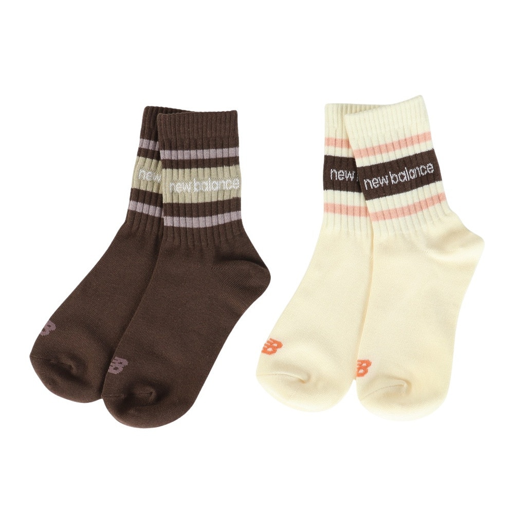 ニューバランス（new balance）（メンズ、レディース）2足組 ライン ミッドソックス LAS45752AS2