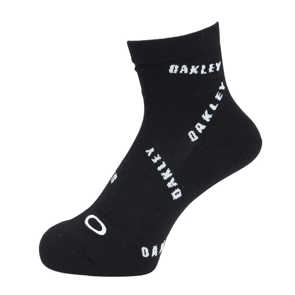 オークリー（OAKLEY）（メンズ）ショートソックス 黒 白 25-29センチ FOS901797-00G 消臭 スポーティ 学校 部活 学生 私服 新調 衣替え ロゴ入り おしゃれ