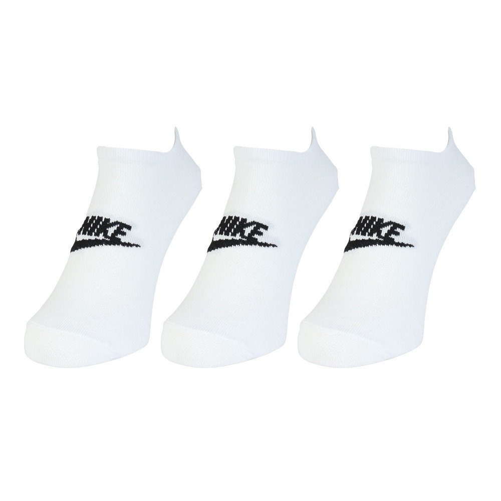 ナイキ（NIKE）（メンズ）靴下 スポーツウェア エブリデイ エッセンシャル ノーショウ ソックス 3足組 白 23-29cm DX5075-100 3足セット アンクル くるぶし