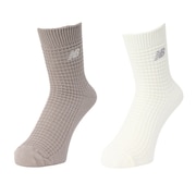 (メンズ、レディース)靴下 ワッフル アンクルソックス 2足組 M-LLサイズ LAS51162AS1 スト系 私服 新調 衣替え 運動 ロゴ