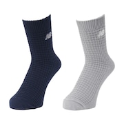 (メンズ、レディース)靴下 ワッフル アンクルソックス M-LLサイズ 2足組 LAS51162AS3 スト系 私服 新調 衣替え 運動 ロゴ