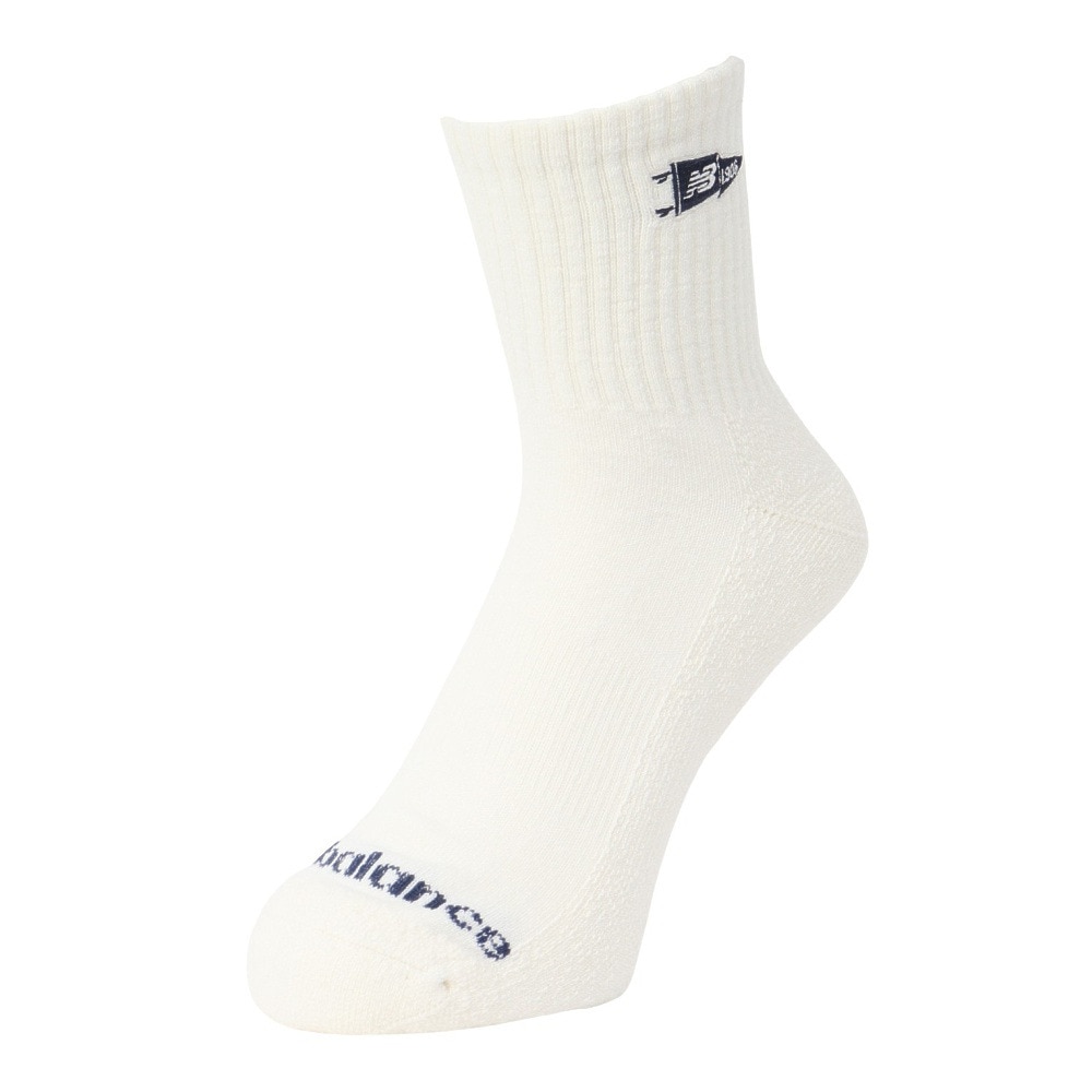 ニューバランス（new balance）（メンズ）靴下 バーシティペナント アンクルソックス 白 M-LLサイズ 2足組 LAS51342AS1 スト系 私服 新調 衣替え 運動
