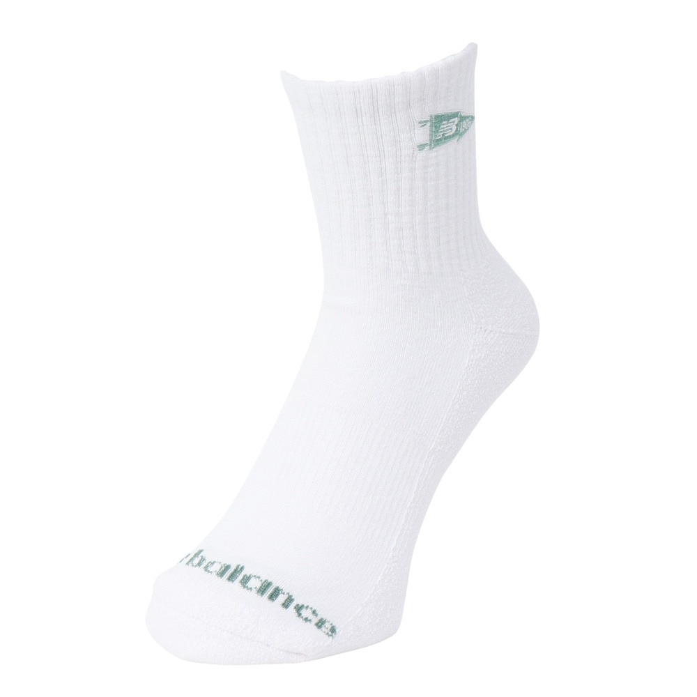 ニューバランス（new balance）（メンズ）靴下 バーシティペナント アンクルソックス 白 M-LLサイズ 2足組 LAS51342AS1 スト系 私服 新調 衣替え 運動