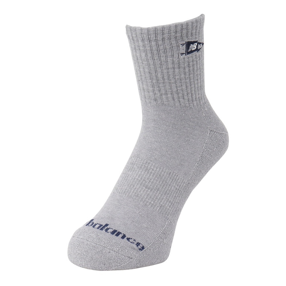 ニューバランス（new balance）（メンズ、レディース）靴下 バーシティペナント アンクルソックス 2足組 M-LLサイズ LAS51342AS2 スト系 私服 新調 衣替え