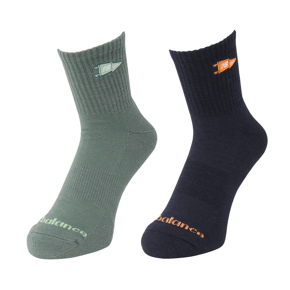 ニューバランス（new balance）（メンズ、レディース）靴下 バーシティペナント アンクルソックス 2足組 M-LLサイズ LAS51342AS3 スト系 私服 新調 衣替え