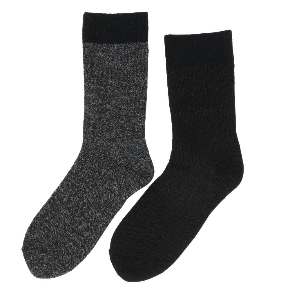 ノーブランド（NO BRAND）（メンズ）ヒートクロス 二重編み2足組ソックス 894NN2OK0399 GRY