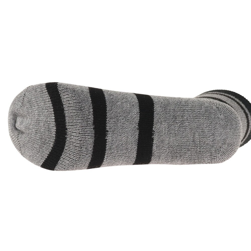ノーブランド（NO BRAND）（メンズ）ヒートクロス 二重編み 2足組ソックス ボーダー 25.0～27.0cm 894NN2OK0403 GRY