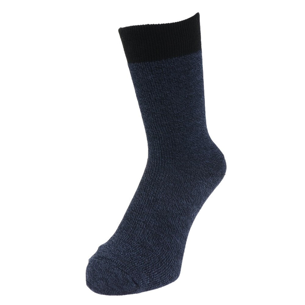 ノーブランド（NO BRAND）（メンズ）ヒートクロス 二重編み 2足組ソックス ボーダー 25.0～27.0cm 894NN2OK0403 GRY