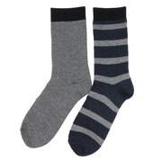 その他ブランド（OTHER BRAND）（メンズ）ヒートクロス 二重編み2足組ソックス ボーダー 894NN2OK0403 NVY