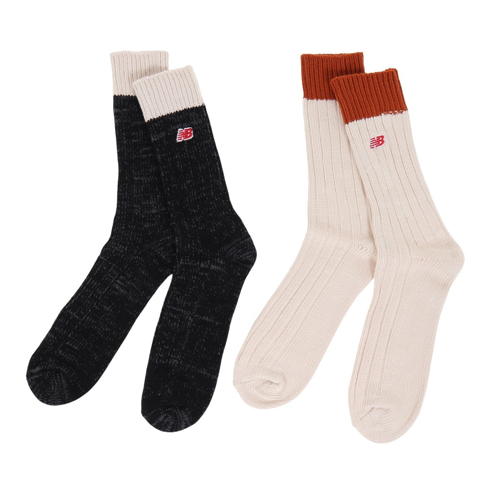 ニューバランス（new balance）（メンズ、レディース）ローゲージ ミッドカフ 2Pソックス 2足組 LAS33262AS1