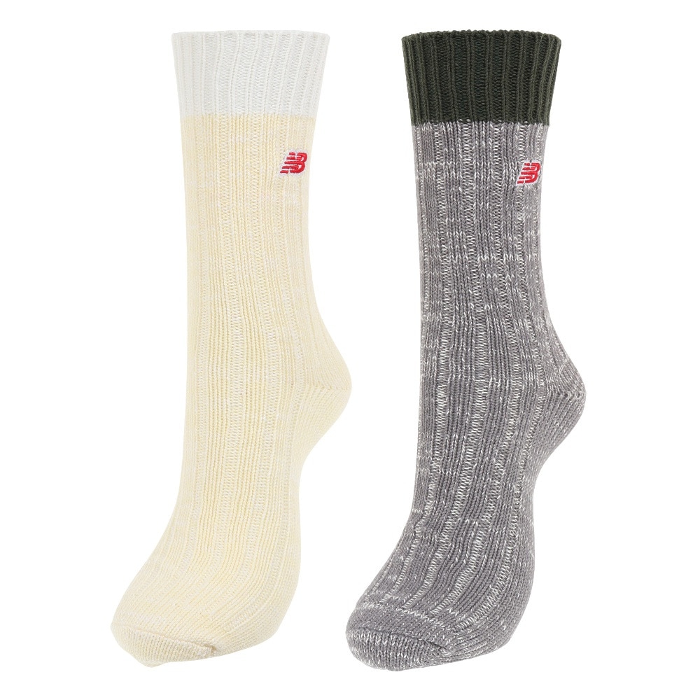 ニューバランス（new balance）（メンズ、レディース）ローゲージ ミッドカフ 2Pソックス 2足組 LAS33262AS2