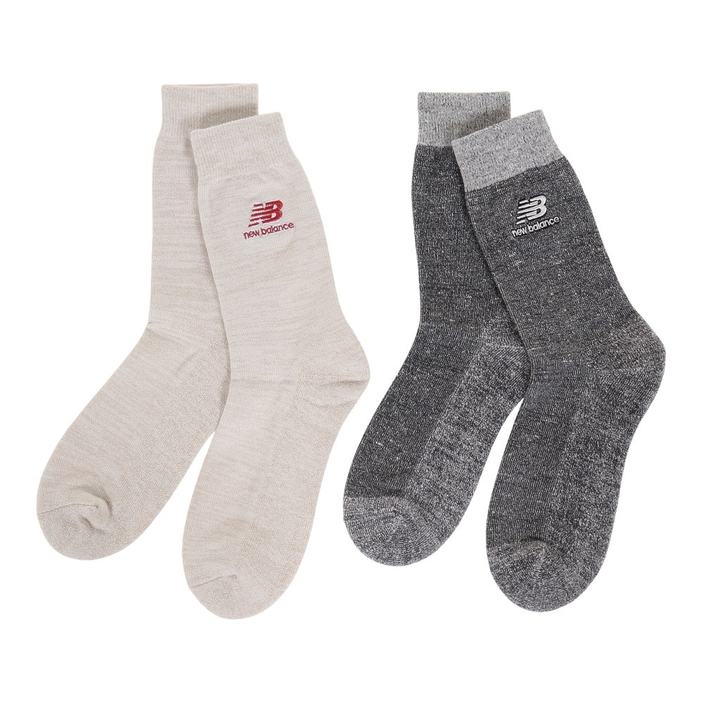 ニューバランス（new balance）（メンズ、レディース）スラブヤーン ミッドカフ 2Pソックス 2足組 LAS33562AS1
