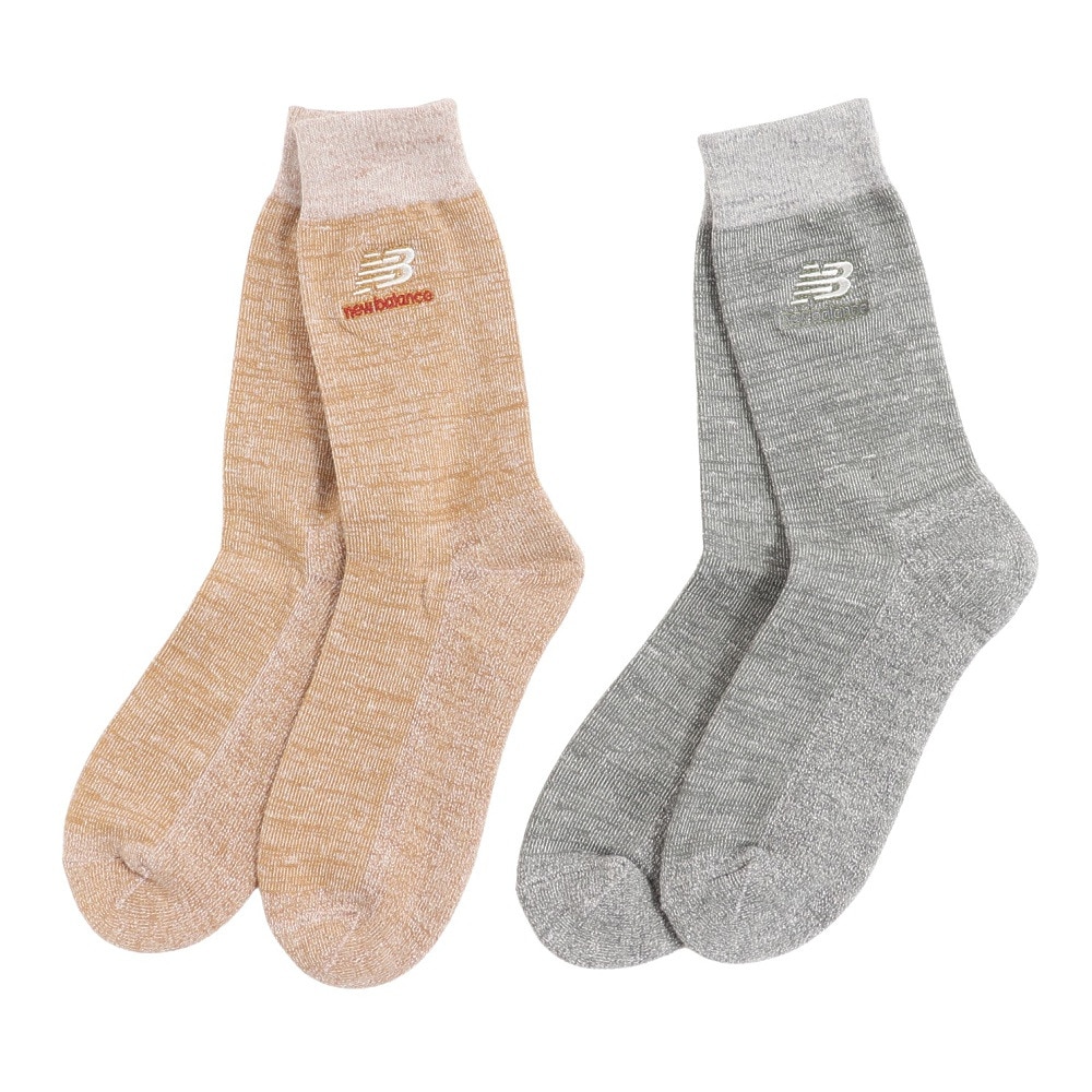 ニューバランス（new balance）（メンズ、レディース）スラブヤーン ミッドカフ 2Pソックス 2足組 LAS33562AS2