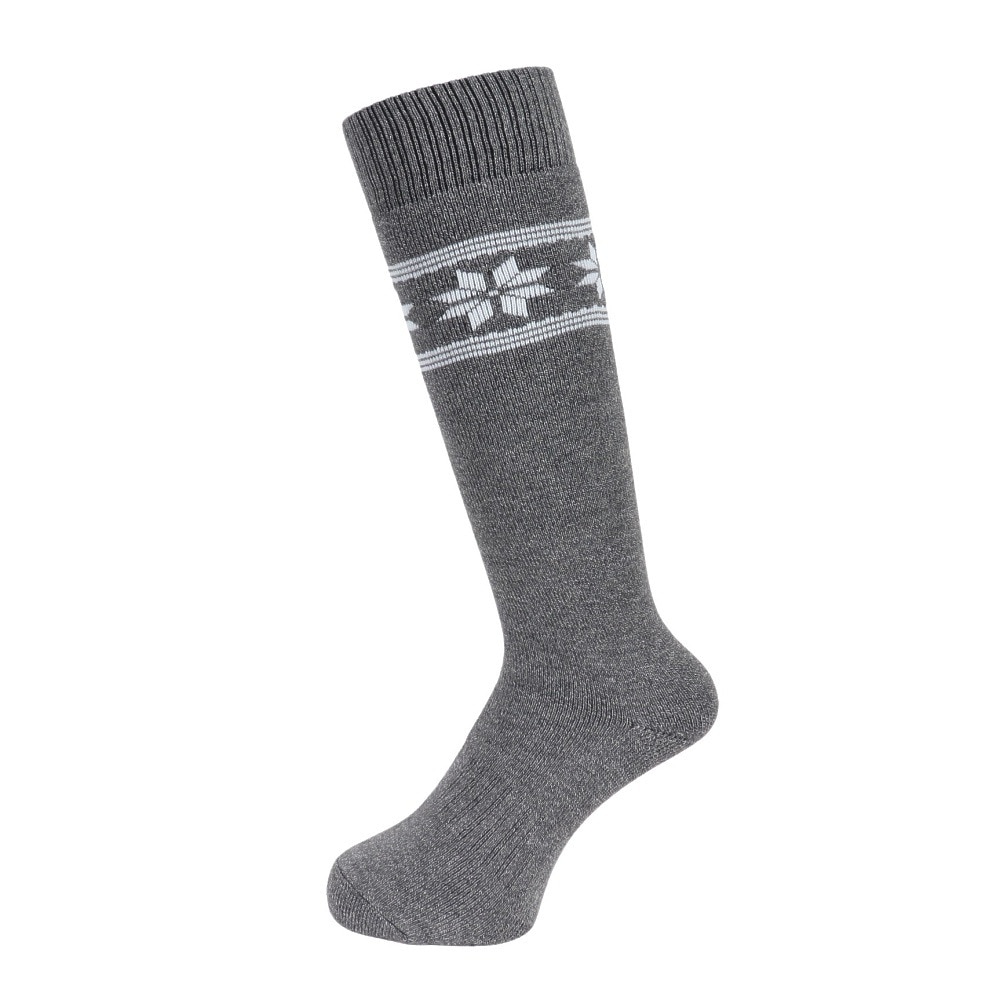 エアボーン（ARBN）（メンズ）ヒートクロス クルーソックス 雪 GRY/CGY 2足組 AB43AC1606 GRY25 防寒