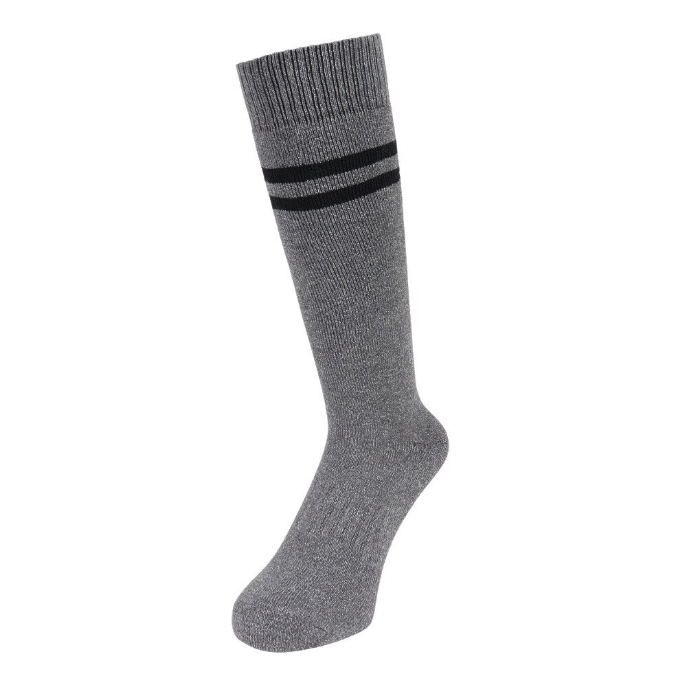 エアボーン（ARBN）（メンズ）ヒートクロス クルーソックス ライン GRY/BLK 2足組 AB43AC1609 GRY25 防寒