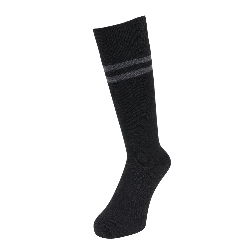エアボーン（ARBN）（メンズ）ヒートクロス クルーソックス ライン GRY/BLK 2足組 AB43AC1609 GRY25 防寒