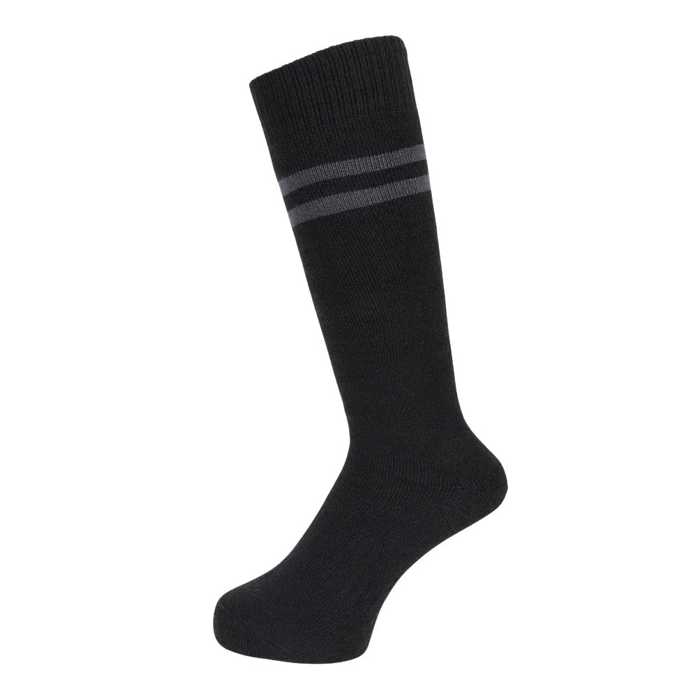 エアボーン（ARBN）（メンズ）ヒートクロス クルーソックス ライン GRY/BLK 2足組 AB43AC1609 GRY25 防寒