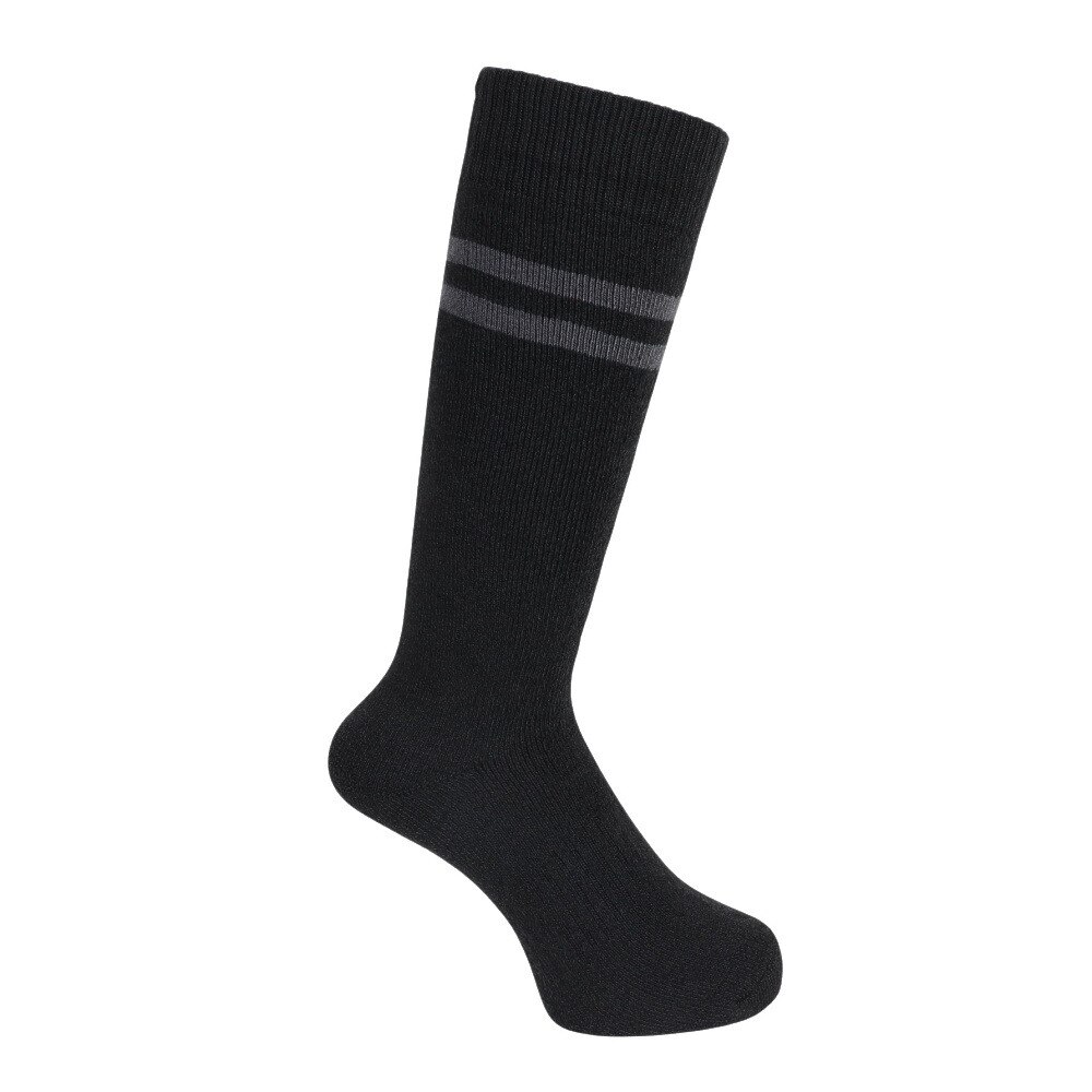 エアボーン（ARBN）（メンズ）ヒートクロス クルーソックス ライン GRY/BLK 2足組 AB43AC1609 GRY25 防寒