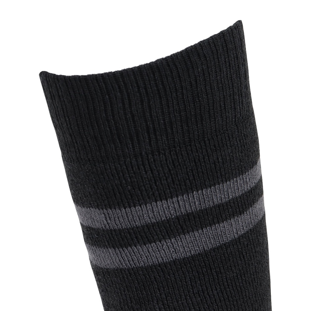 エアボーン（ARBN）（メンズ）ヒートクロス クルーソックス ライン GRY/BLK 2足組 AB43AC1609 GRY25 防寒