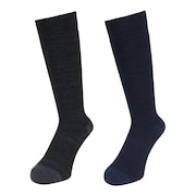 (メンズ)ヒートクロス クルーソックス 引き揃え NVY/BLK 2足組 AB43AC1610 NVY25 防寒