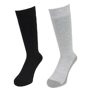 (メンズ)ヒートクロス クルーソックス 底切り替え GRY/BLK 2足組 AB43AC1611 GRY25 防寒