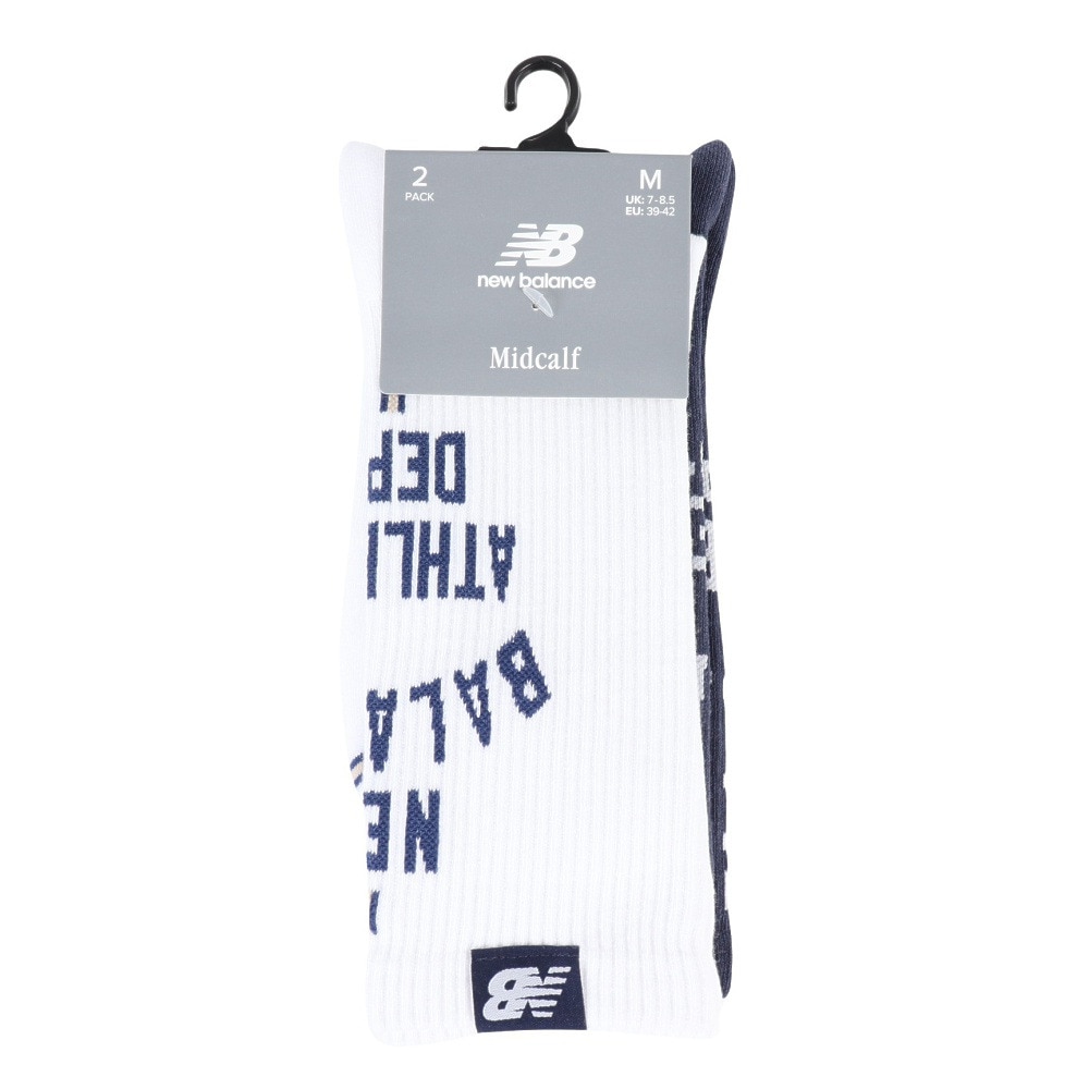 ニューバランス（new balance）（メンズ）ミッドカフ 2足組 ソックス LAS42262AS1