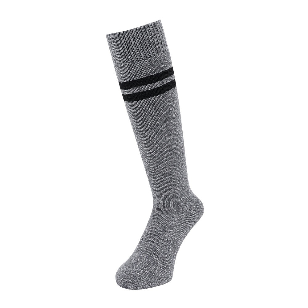 クー（Coo.）（メンズ）ヒートクロス クルーソックス 2足組 GRYBLKライン 894Q4GSA0021 GRY25 25-28cm 抗菌防臭