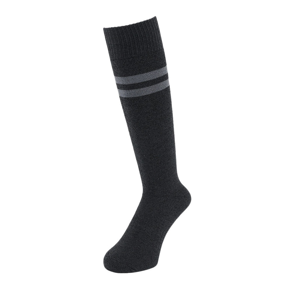クー（Coo.）（メンズ）ヒートクロス クルーソックス 2足組 GRYBLKライン 894Q4GSA0021 GRY25 25-28cm 抗菌防臭