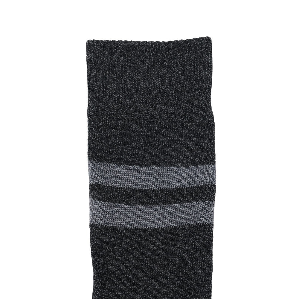 クー（Coo.）（メンズ）ヒートクロス クルーソックス 2足組 GRYBLKライン 894Q4GSA0021 GRY25 25-28cm 抗菌防臭